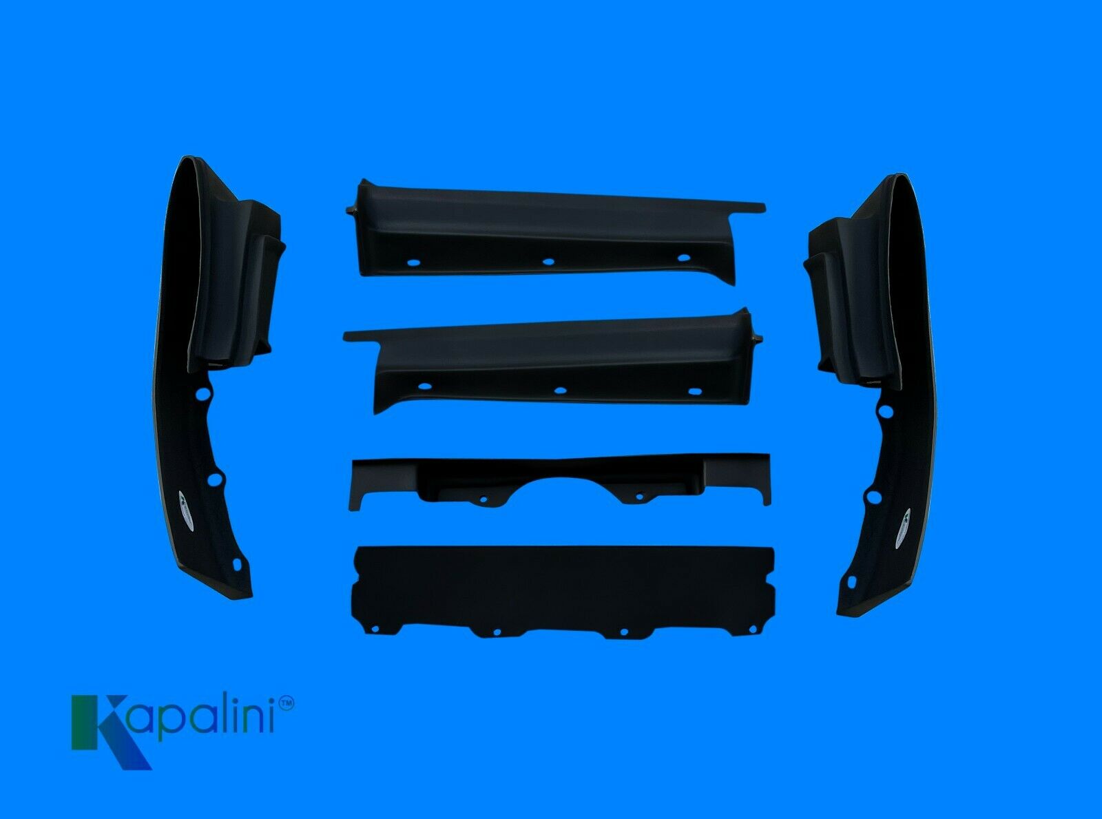 RIDERPITSTOP Rear Bumper Fillers Kit For 1974-1976 Cadillac Deville Fleetwood - 5 Pieces, Fiberglass, Primed